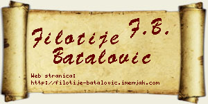 Filotije Batalović vizit kartica